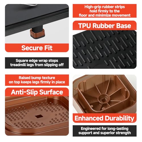 4-Pack Treadmill Incline Riser Blocks - color: Brown