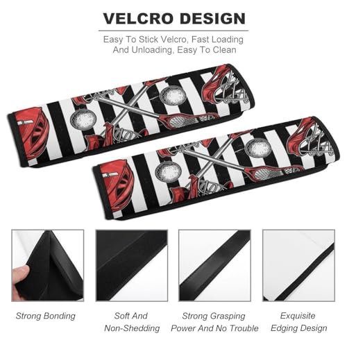 2 Pack Lacrosse American Flag Seat Belt Cover Universal Fit Seat Belt Cushion for Kids, Stroller Pushchair High Chair, Neck and Shoulder Support - color: Pattern 1070