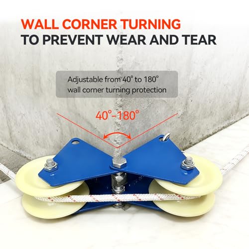 Block and Tackle Pulley System, Pulley System for Lifting, Lifting Pulley, Heavy Moving Pulley, Pulley for Home, Construction Site, Garage, Barn, Hoist, Beam, Material Moving, Compatible 8-25mm Rope