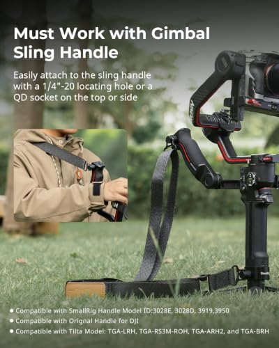 SmallRig Weight-Reducing Shoulder Strap Compatible with Sling Handle for DJI, Gimbal Belt with Upgraded QD Buckles for RS 4 / RS 4 Pro/RS 4 Mini/RS 3 / RS 3 Pro/RS 3 Mini/RS 2 - Black - style: Gimbal Handle Strap(Black)
