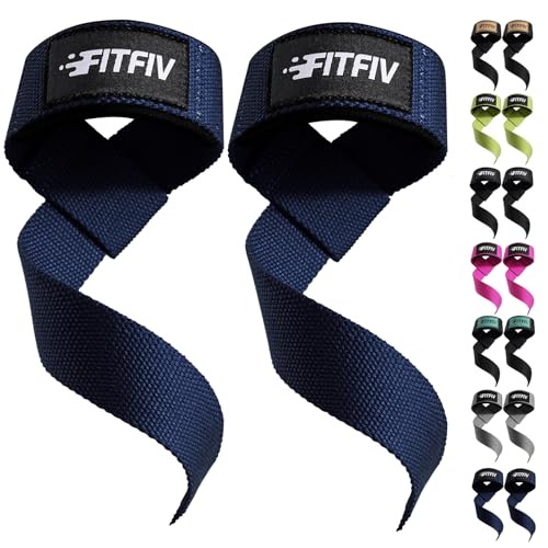Lifting Straps for Weightlifting, Lifting Wrist Straps for Gym Strength Training, Neoprene-padded Wrist Cushion - Men & Women - color: Blue