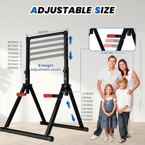 DOBESTS Power Tower Pull Up Bar Free Standing, Foldable Pull Up Station - color: Black Style 2 - Pull Up Bar