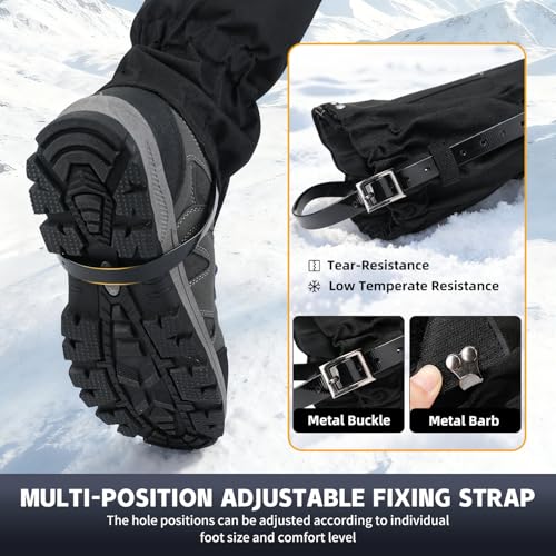Adjustable Leg Gaiters, Waterproof Snow Boot Gaiters for Men Women with Hiking, Walking, Hunting, Snowshoeing, Climbing