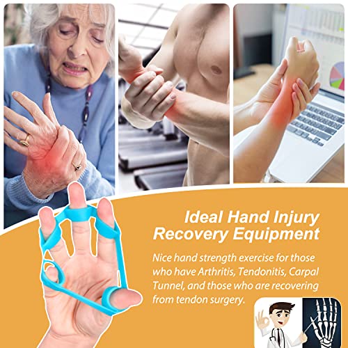 Hand Grip Strengthener, Finger Exerciser, Grip Strength Trainer (6 PCS),New Material,Forearm Grip Workout, Finger Stretcher, Relieve Wrist Pain, Carpal Tunnel - style: Finger Exerciser