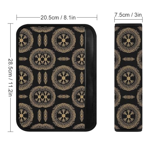 Universal Soft and Comfortable Seat Belt Cover for Adult Use, Stroller Pushchair High Chair, 2 Pack Viking Design Magical Runic Compass Shoulder Harness Cover - color: Pattern 39