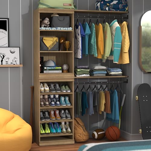 ClosetMaid Modular Storage Stackable Shoe Shelf Unit, Sand - color: Sand