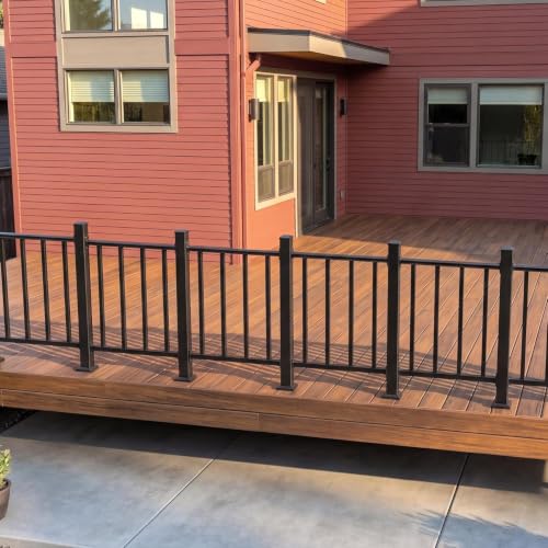Deck Post,2.8 in. x 2.8 in. x 39 in Opposite Double Side Hole Universal Middle Railing Post with Screws Ending Support Post for Deck Porch Balcony Stair Railing System - size: 39 In Opposite Post