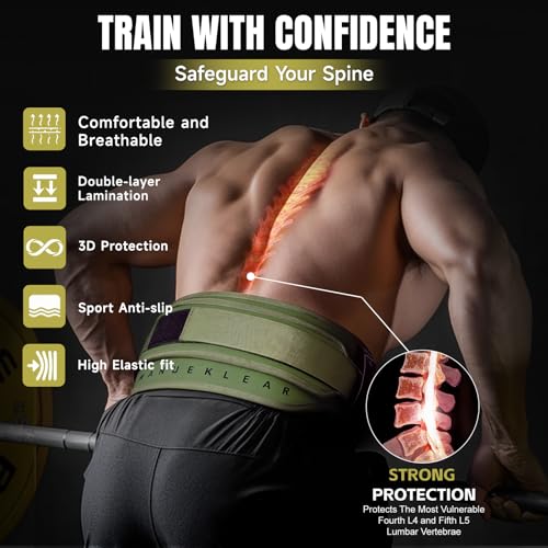 MANUEKLEAR 2-in-1 Weightlifting Belt & Dip Belt with 36.7 IN Rope, Double-Layer Weight Lifting Belts, Powerlifting Gym Weighted Belt for Pull Up Squat - color: Olive Drab, size: M(30-33in)