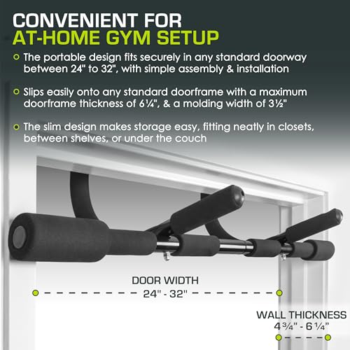 ProsourceFit Pull Up Bar for Multi Use Fitness & Home Gym Exercise - style: Multi Grip Light