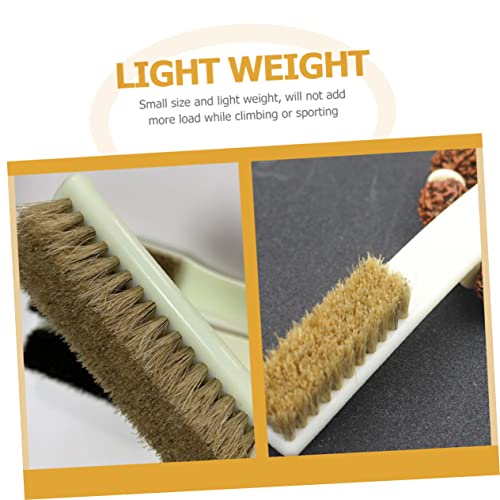 LIFKOME 2Pcs Boar Hair Climbing Brush Set for Bouldering and Rock Cleaning Sturdy Handles Outdoor Sports Cleaning Tool