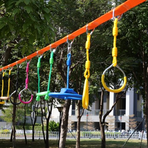 Climbing Gymnastic Rings for Kids - Strong Obstacle Course Ninja Ring Monkey Bars for Outdoor Backyard Play Sets, Swing Set - color: Ninja Rings
