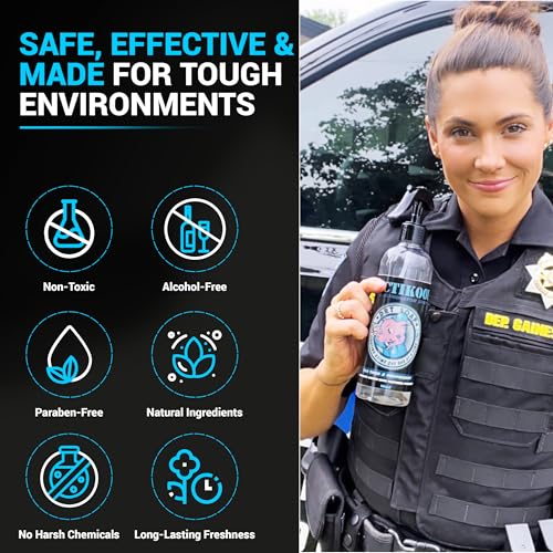 Odor Eliminator for Active & Protective Gear – Pack of 2 (16oz) Instant Deodorizer Spray for K9 Equipment, Vests, Uniforms & More | Quick Odor Mask & Fresh Scent | Made in USA