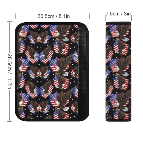 2 Pack American Flag Eagle USA Independence Day Car Seat Belt Pad Breathable Shoulder Harness Cover for Adult Use, Stroller Pushchair High Chair, Pressure Relief - color: Pattern 22