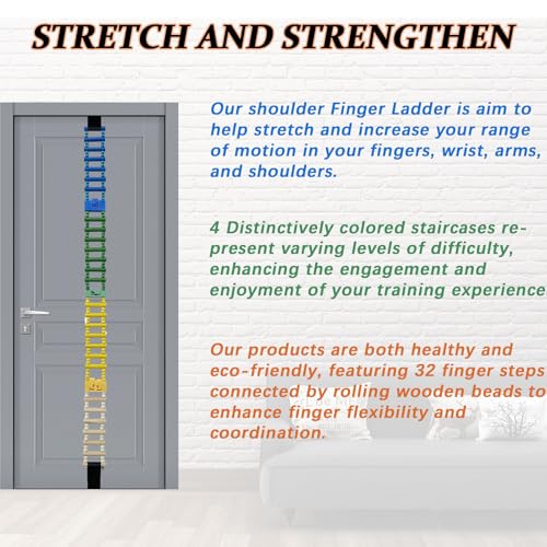 Shoulder Pain Relief Wooden Finger Ladder, Hand Therapy Ladder for Rehabilitation, Physical Therapy Equipment for Shoulders, Fingers, and Joints, Ideal for Chronic Muscle Pain Recovery