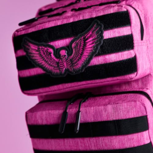 WOLFpak 35L Athletic Gym Backpack - Durable 1000D Waterproof Oxford Material with MOLLE Webbing, Laptop Pocket - color: Deathwing Pink