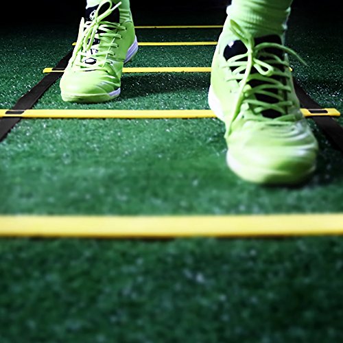 RiToEasysports Speed Training Agility Ladder PP and Nylon Speed Ladder 7 10 13 Rung Foldable Setup Footwork Coordination Training for Soccer Football Basketball Athletes - size: 3.5 meters 7 yuan