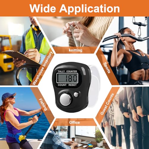 Amble Clicker Counter with Rhinestone, 5-Digit Tally Counter Clicker, Clickers for Lap, Pitch, Golf, Knitting, People Counting, Tasbih, Ideal Gift - style: 5 Pack