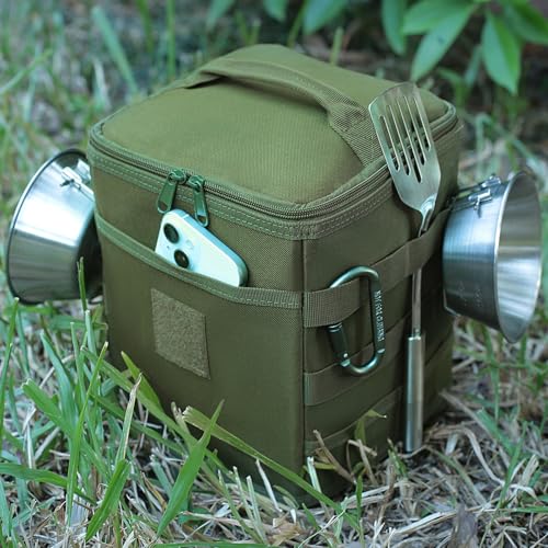 Tactical Camping Storage Bag 7L Utility Tote Bag Trunk Organizer (OD Green) - color: OD Green