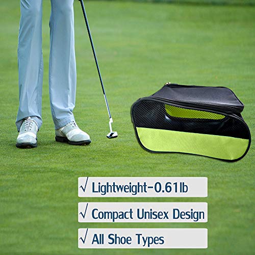 Outdoor Golf Shoes Bags Travel Shoes Bags Zippered Sport Shoes Bag (Green) - color: Green