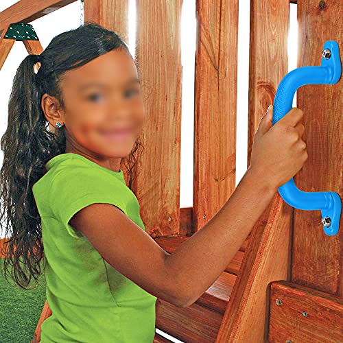 Dolibest Set of 4 Safety Playground Handles,Swing Set Kids Safety Hand Grips for Playset, Climbing Frame, Play House,Climbing Frame, Play House Handles(Blue) - color: Blue-4pcs