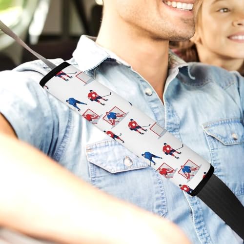 2PCS Hockey Player Seat Belt Cover Breathable Automotive Seat Belt Protector for Adult Use, Most Cars, Pressure Relief - color: Pattern 86
