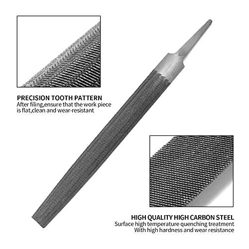 8" Half Round Medium Cut File, Double Cut Teeth, Made of High Carbon Steel, Half Round Hand File Without Handle, Suitable for Shaping Metal, Wood, etc. - color: Half Round File, size: 8 Inch