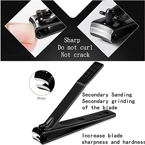 Aceoce Manicure Set Professional Nail Clippers Set Manicure Pedicure Kit | Stainless Steel Finger Toe nail Clippers,Mens Accessories,Personal Care Tools,Travel Nail Care Tools Kit,Gifts for Men Women - color: Black and Red