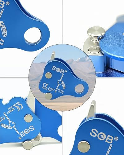 Climbing Ascender Fall Protection Device - Aluminum Magnesium Alloy Rope Grab Clamp for Rock Climbing, Mountaineering, Arborist, Aerial Work