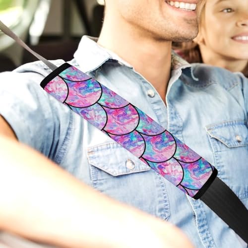 2PCS Universal Fit Car Seat Belt Pad for Kids, Most Cars, Mermaid Scales Gradient Seat Belt Cushion, Shock Absorption - color: Pattern 472