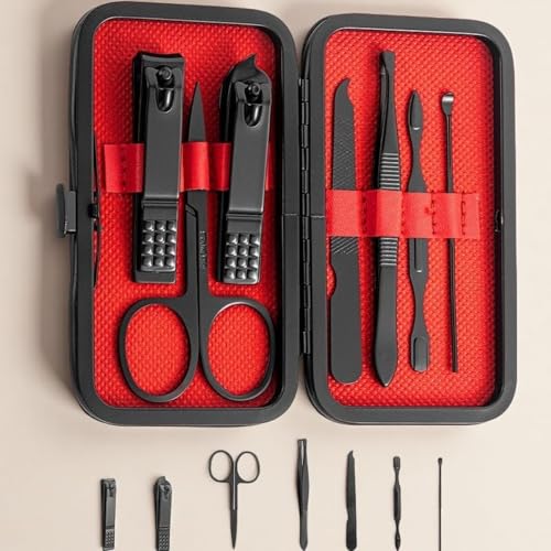 7-Piece Manicure and Grooming Set with Travel Case, Compact Nail Care Tools for Home and On-The-Go Sets