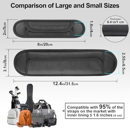 FIEIL 2 Pack Breathable Universal Shoulder Pad, Silica Gel Backpack Strap Pads, for Shoulder Bags, Guitar Strap, Detachable Shoulder Strap Pad Pads Help Relieve Shoulder Pain(Anti-Slip Texture) - size: 2 Pack 20*5CM Small Neoprene