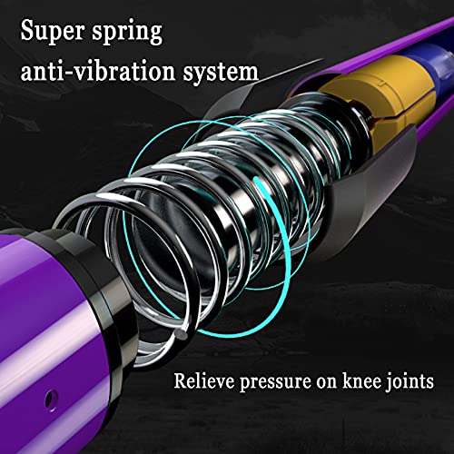 Aihoye Trekking Poles,Adjustable Shock Absorbing Hiking Walking Stick-2Pcs | Aviation aluminum,Collapsible, Lightweight, All-terrain walking poles, Carry bag included - color: purple