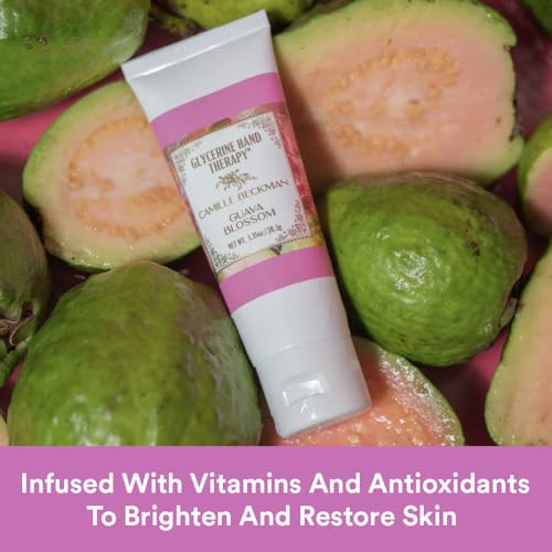 Camille Beckman Guava Blossom Glycerine Hand Therapy Cream, 1.35 oz | Ultra-moisturizing for dry, cracked hands; silky, non-greasy, paraben-free