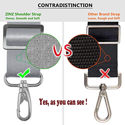 Bag Shoulder Strap, Padded Adjustable Shoulder Strap Replacement - color: Grey, size: 57"