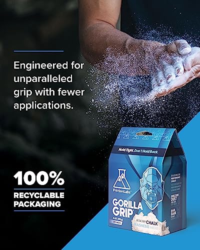 Friction Labs Premium Loose Climbing Chalk - High-Performance Hand Chalk with Superior Grip for Bouldering, Climbing, Weightlifting & More - Long Lasting & Skin Friendly Powdered Chalk - size: 2.5 oz/70.8 g - Loose Chalk, style: Chunky Texture - Gorilla G