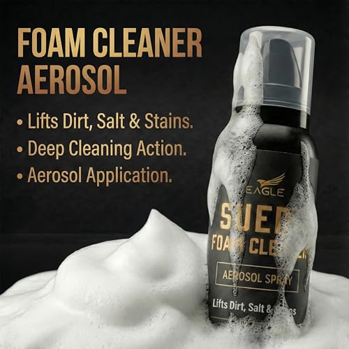 Eagle Suede & Nubuck Cleaning Kit – 5-Piece Set with Foam Suede Cleaner & Protector Spray, 3-Way Brush, Scrub Brush & Cloth – Suede Care Kit for Shoes & Boots- Compatible with Ugg Boots