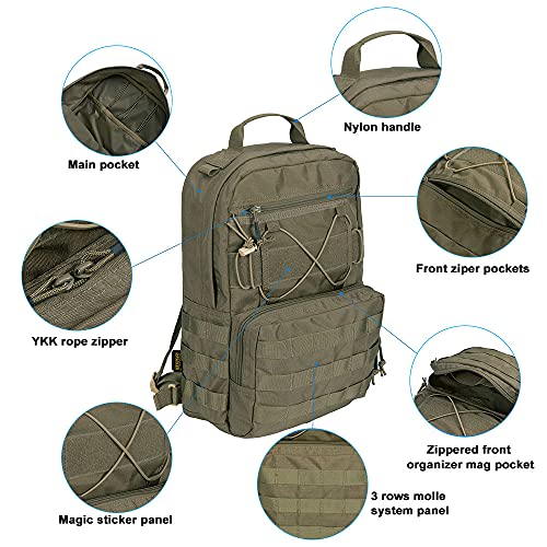 EXCELLENT ELITE SPANKER Outdoor Hydration Backpack Bundle Packs Water Bladder Carrier for 3L Water Bladder - color: Ranger Green