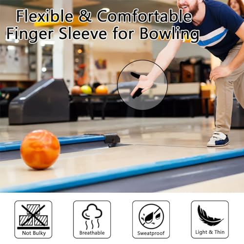 60 Pieces Finger Sleeves for Bowling, Disposable Bowling Thumb Sleeves | Anti-Sweat Breathable Protector Seamless Lightweight Anti-Skid Glove for Right Hand & Left Hand - size: Small