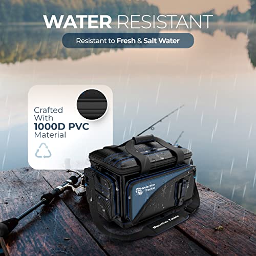 Reaction Tackle Saltwater Fishing Tackle Bags, Water Resistant 1000D PVC Tackle Box Bag with Removable Dividers, Fits 3600 and 3700 Trays, Small - size: Small Bag