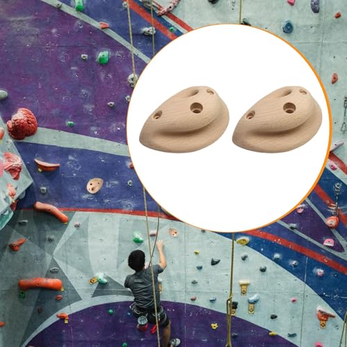 2 Pieces Wooden Rock Climbing Holds Climbing Wall Grips Training Board Blocks for Home
