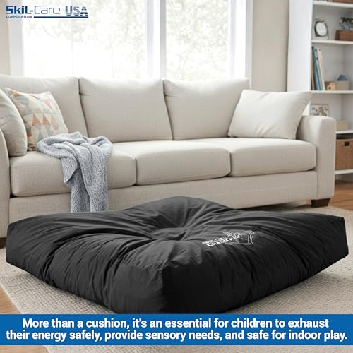 Skil-Care Crash Pads for Kids Sensory, High-Density Foam Crash Mat, Nylon | Water-Resistant Cover Crash Pads with Mesh Vents from 3x4ft to 8x8ft for Daily Use in Sensory Rooms, Schools, Clinics, Home - size: 8x8 Feet
