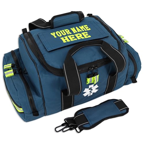 Lightning X Customizable Large EMT Medic First Responder EMS Trauma Jump Bag w/Embroidered Name - BLUE - color: Blue