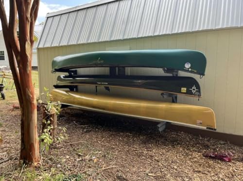 ReRackiT - Outdoor or Indoor Wall Mounted Kayak Rack, SUP Rack, Canoe Rack - Stackable - size: 2 Rack (For Canoes)