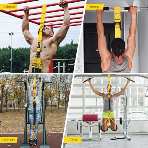 Pull Up Assistance Bands, Resistance Bands for Pull Up Bar Workout, Adjustable Heavy Duty Pull Up Assist Equipment with 4 Assistance Bands, Home Gym Fitness Exercise Strength Training - color: Yellow