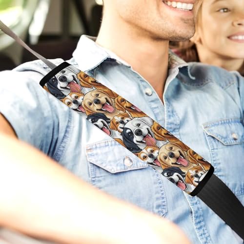 Universal Soft and Comfortable Car Seat Straps Shoulder Pads for Adult Use, Stroller Pushchair High Chair, 2PCS Cartoon Selfie Dog Harness Pads Strap - color: Pattern 764