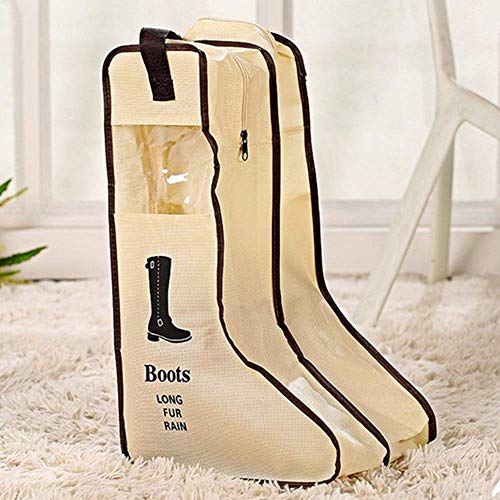 Portable 2 Pack Boots Storage,Tall Boots Storage/Protector Bag | Boots Cover (Beige)