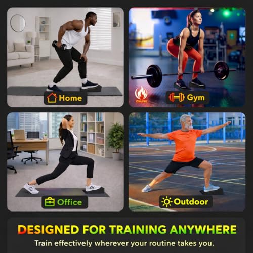 Non-Slip Squat Wedge Block, 2 Pack, Heel Elevated Design | 16 degree incline, durable PP material, calf and ankle stretch, anti-slip pads, includes carry bag