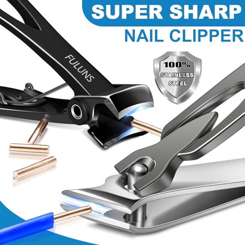 Toenail Clippers for Seniors Thick Toenails, Large Nail Clippers for Men Thick Nails with 16MM Wide Jaw Opening, Heavy Duty Sharp Slanted Fingernail Clipper Nail Cutter Gifts for Men Women Adults - style: Black Toenail Clippers Set