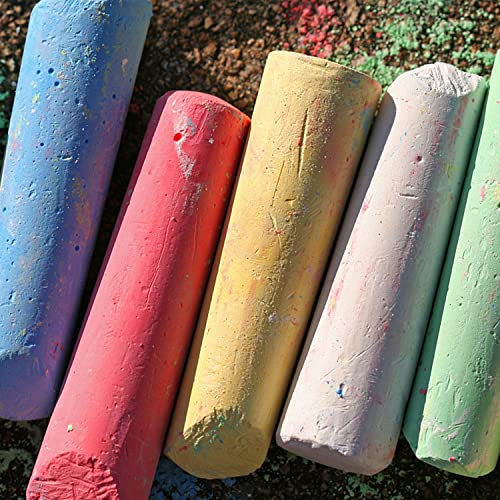 Keebor Washable Jumbo Sidewalk Chalk, 54 Pcs, 8 Colors | Outdoor Chalk for Sidewalk, Playground, Chalkboard & Blackboard Painting