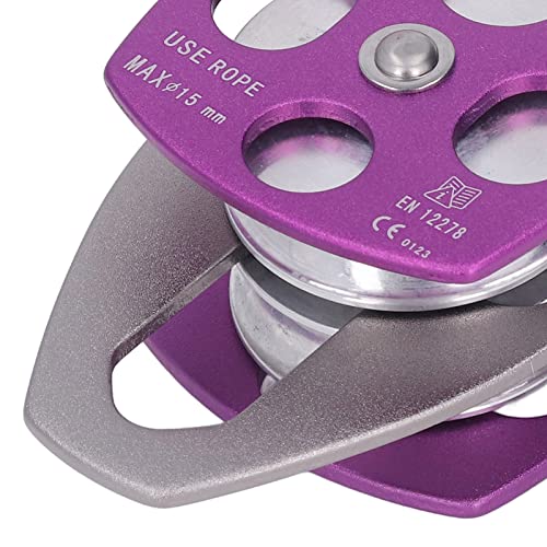 Climbing Pulley, Double Side Swing High-Strength Aluminum 360° Rotation for Rock Climbing, Construction, Aerial Work